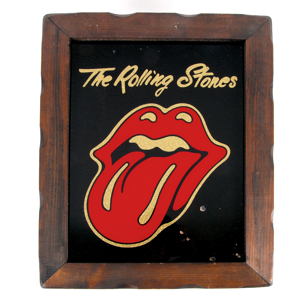 Vintage Rolling Stones Framed Glass Wall Art EBTH