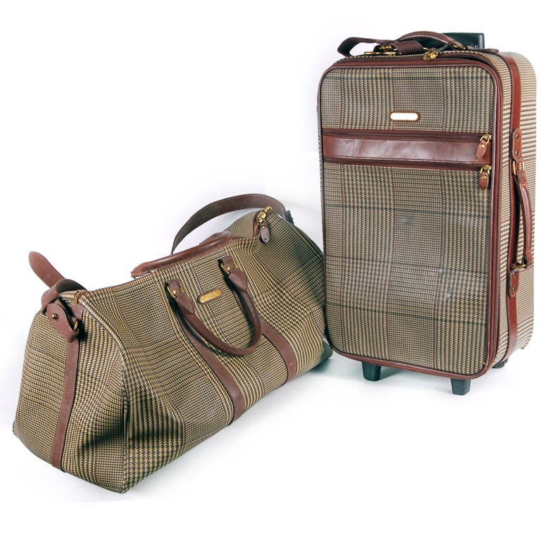 Ralph Lauren Leather Trim Polo Luggage Set | EBTH