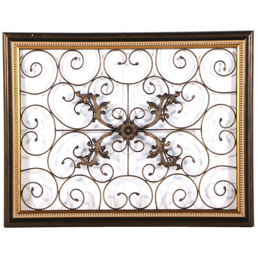 Framed Iron Wall Plaque From The Raschella Collection Ebth Framed Iron Wall Plaque From The Raschella Collection Ebth