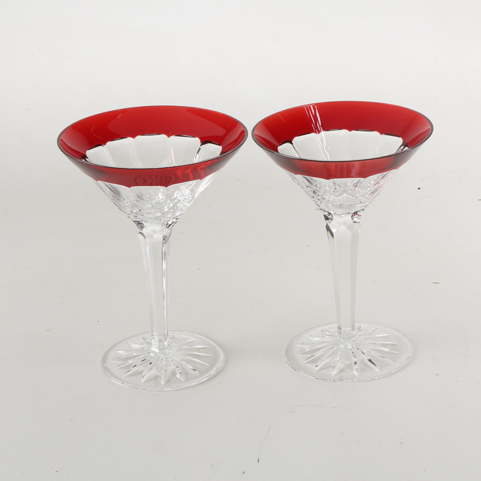 Waterford Ruby Crystal Martini Glasses EBTH