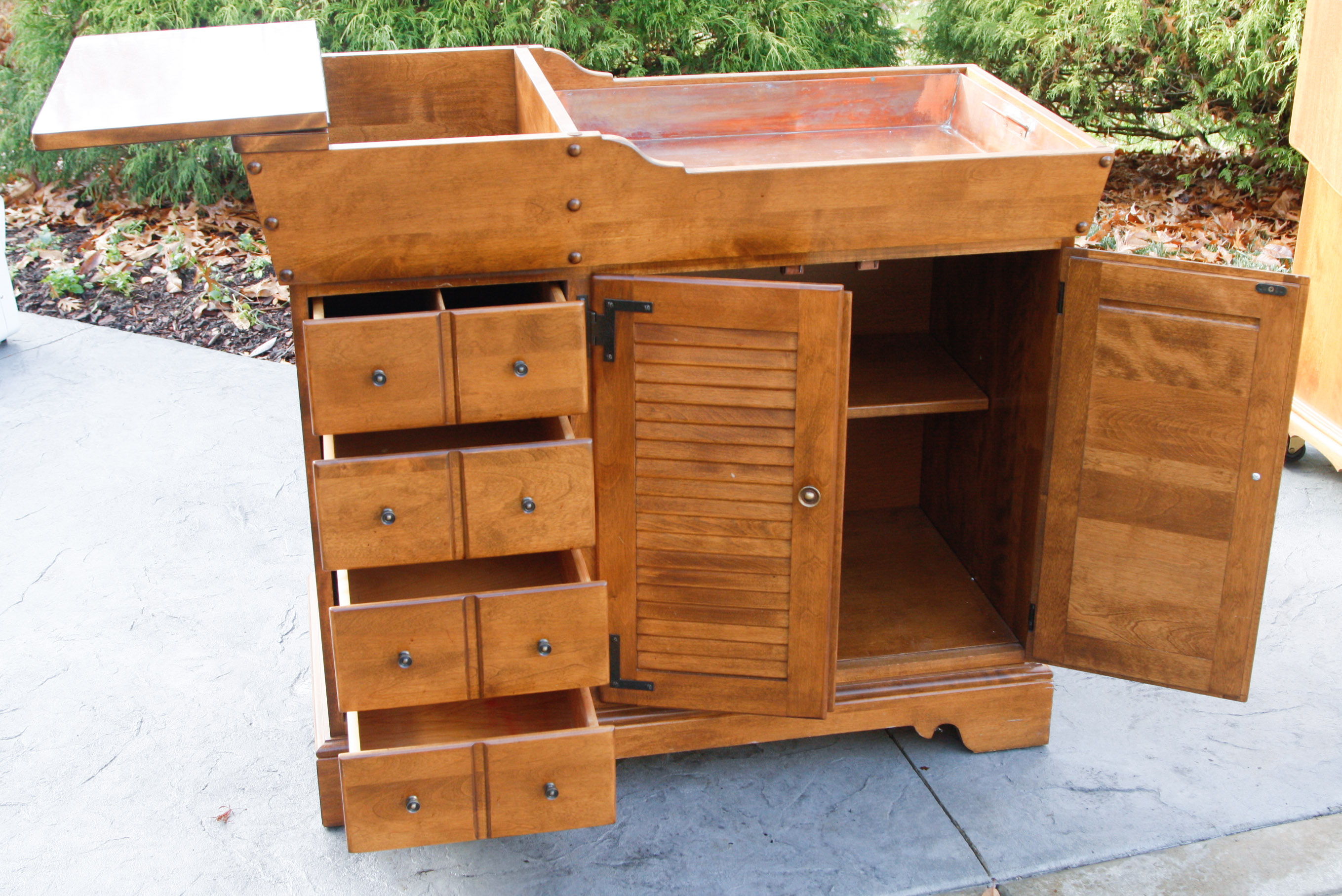 Ethan Allen Heirloom Dry Sink with Copper Insert EBTH