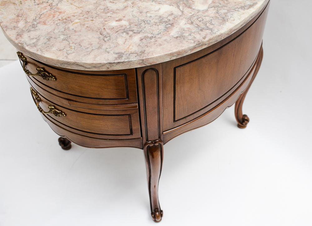 Pair of Weiman Heirloom Marble Topped Antique End Tables EBTH