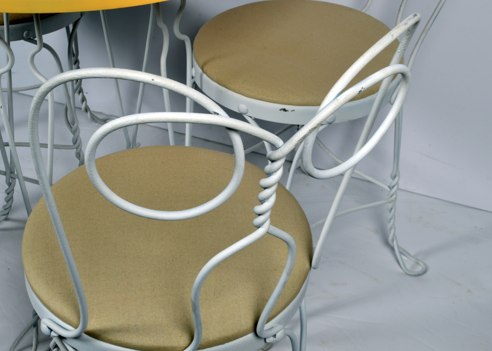 Vintage Ice Cream Parlor Table and Chairs EBTH