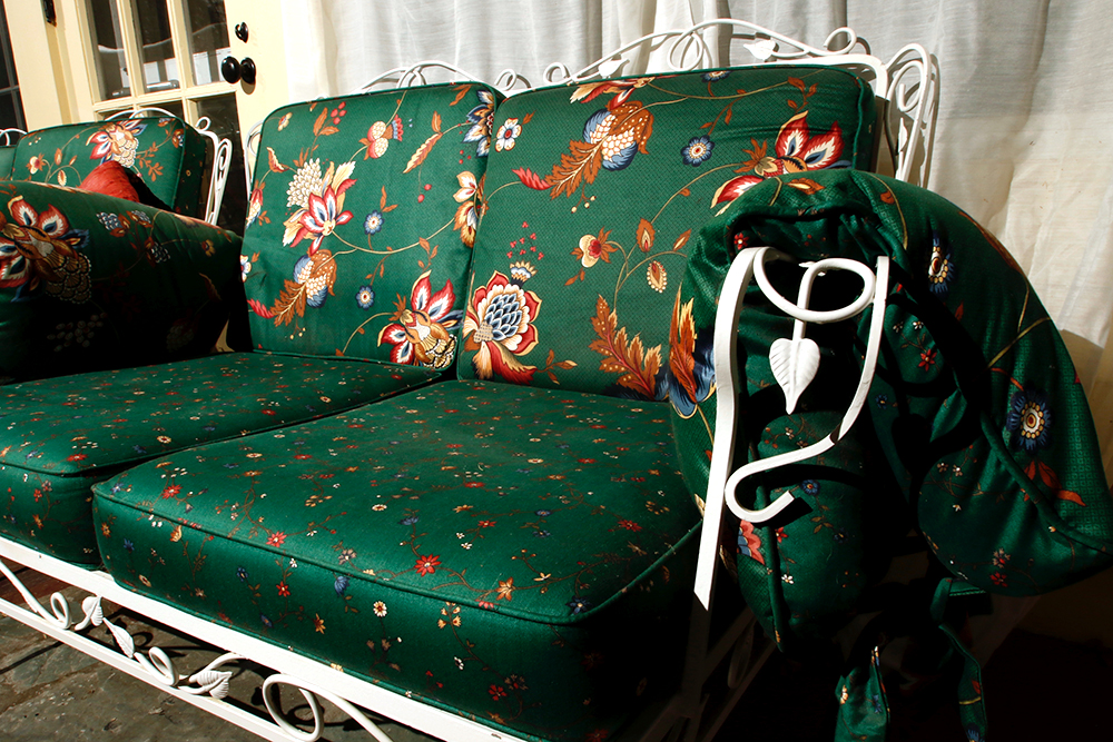 Vintage White Wrought Iron Patio Loveseat and Two Chairs EBTH