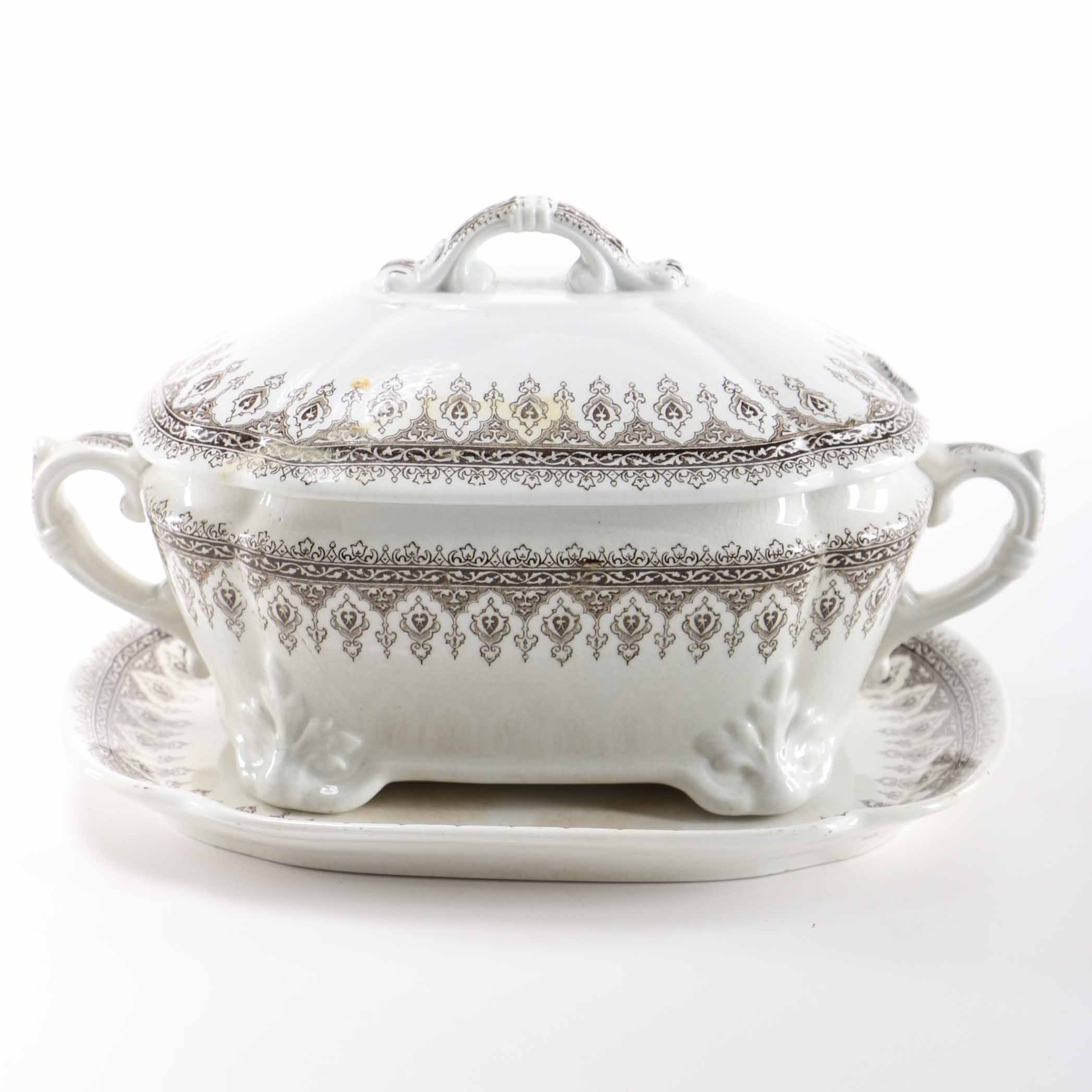 J & G Meakin Hanley "Persian" Ironstone China Soup Tureen EBTH