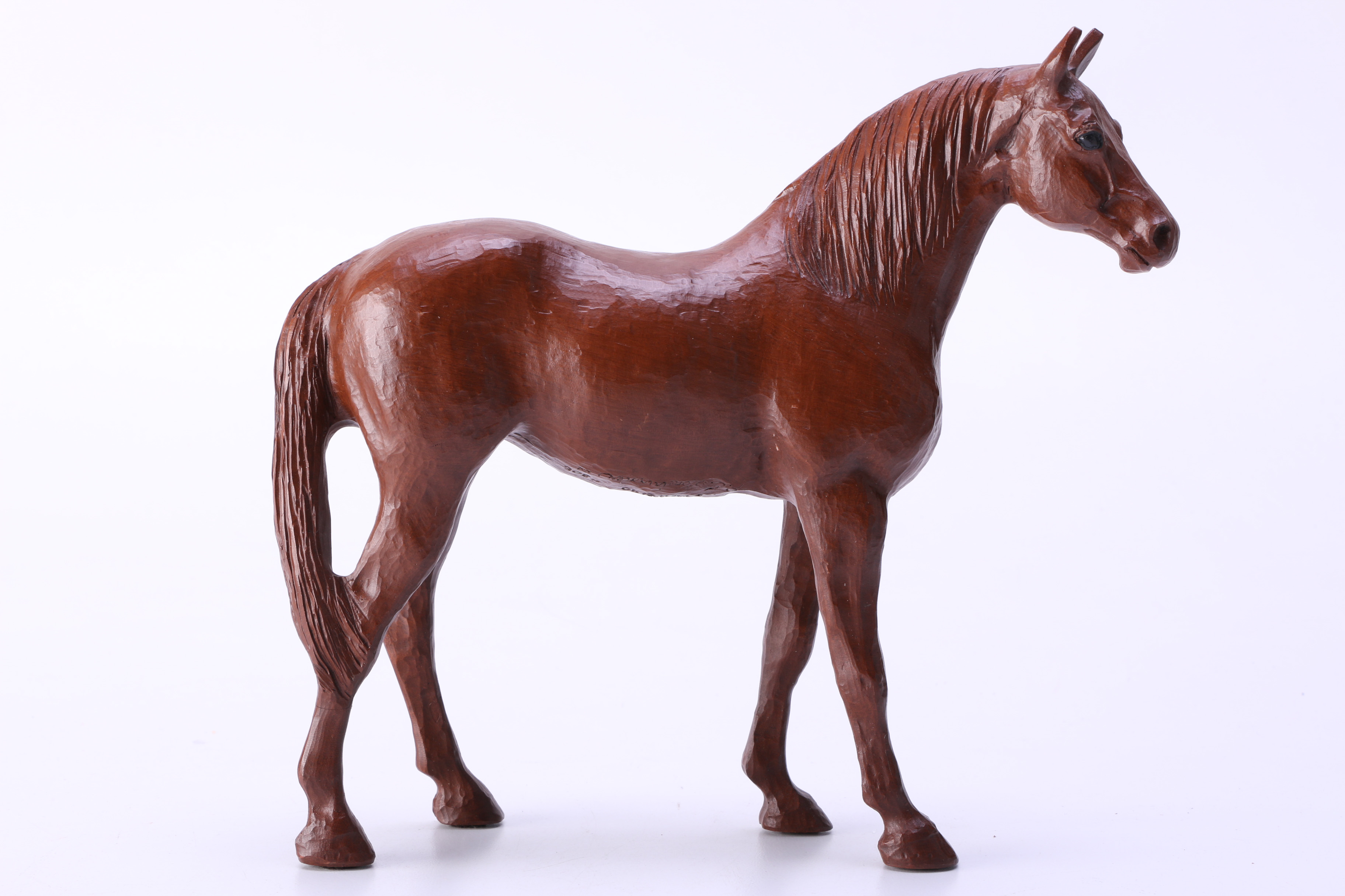 Hand Carved Wooden Horse Figurine EBTH