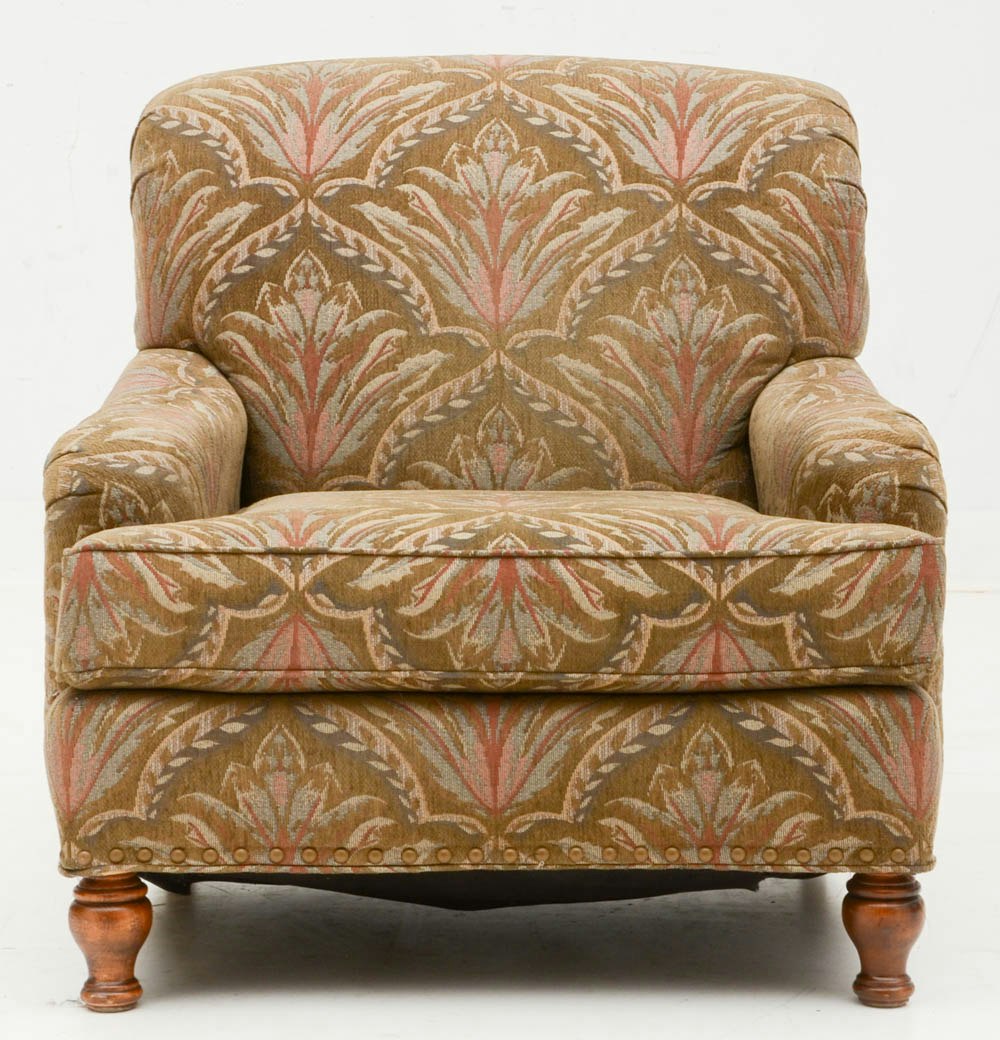 Green Patterned Armchair with Ottoman EBTH