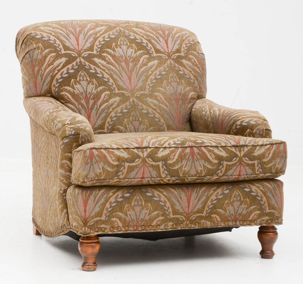 Green Patterned Armchair with Ottoman EBTH