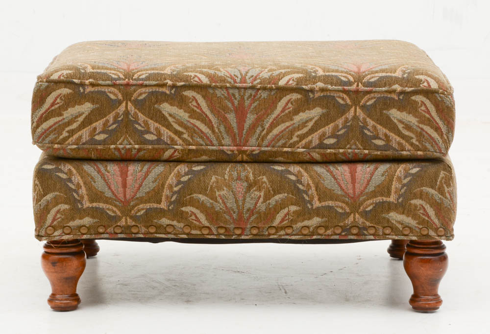 Green Patterned Armchair with Ottoman EBTH