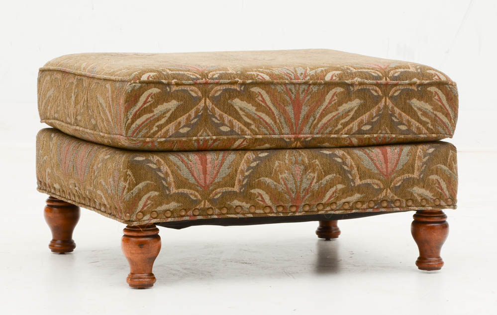 Green Patterned Armchair with Ottoman EBTH