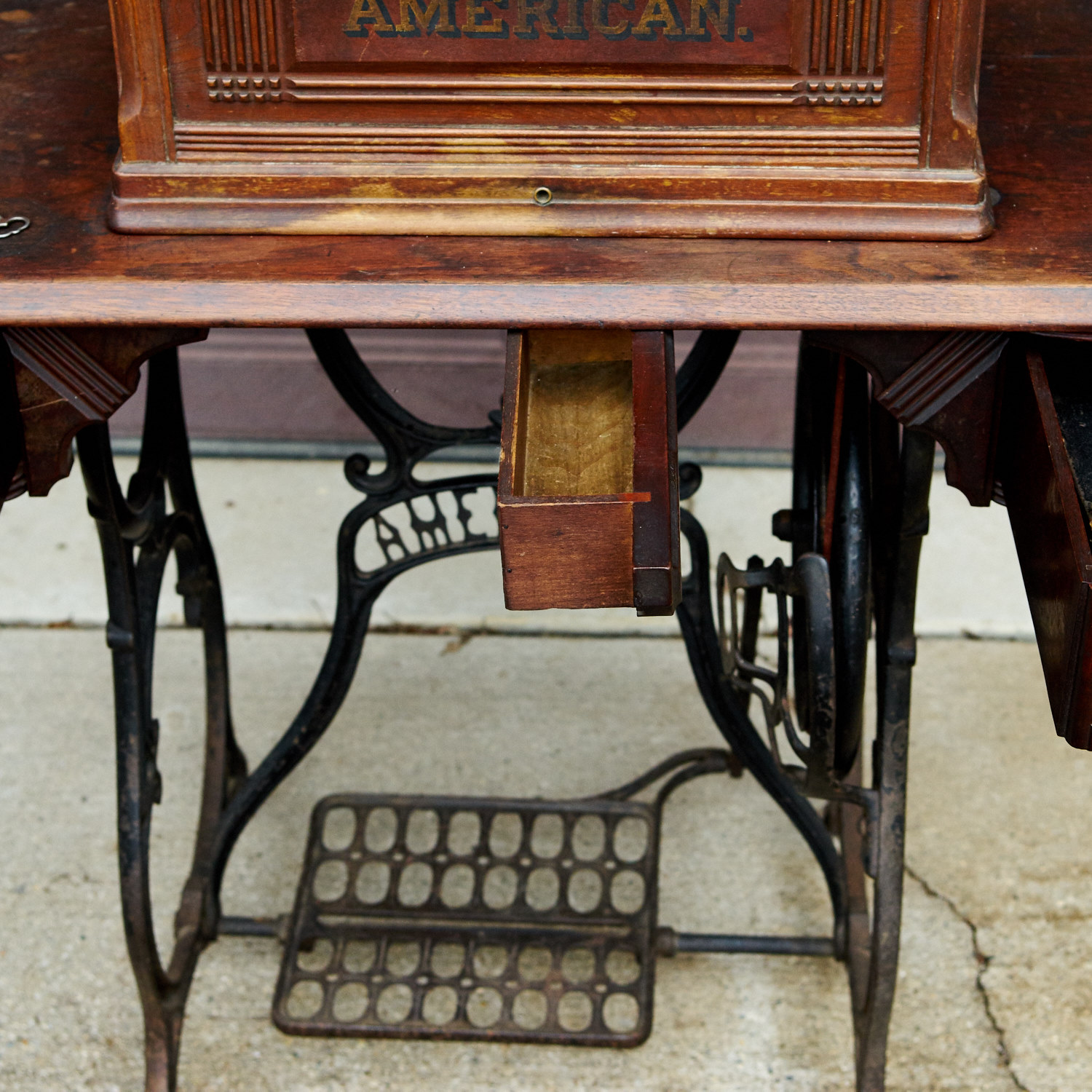 Antique "American" Sewing Machine and Table EBTH