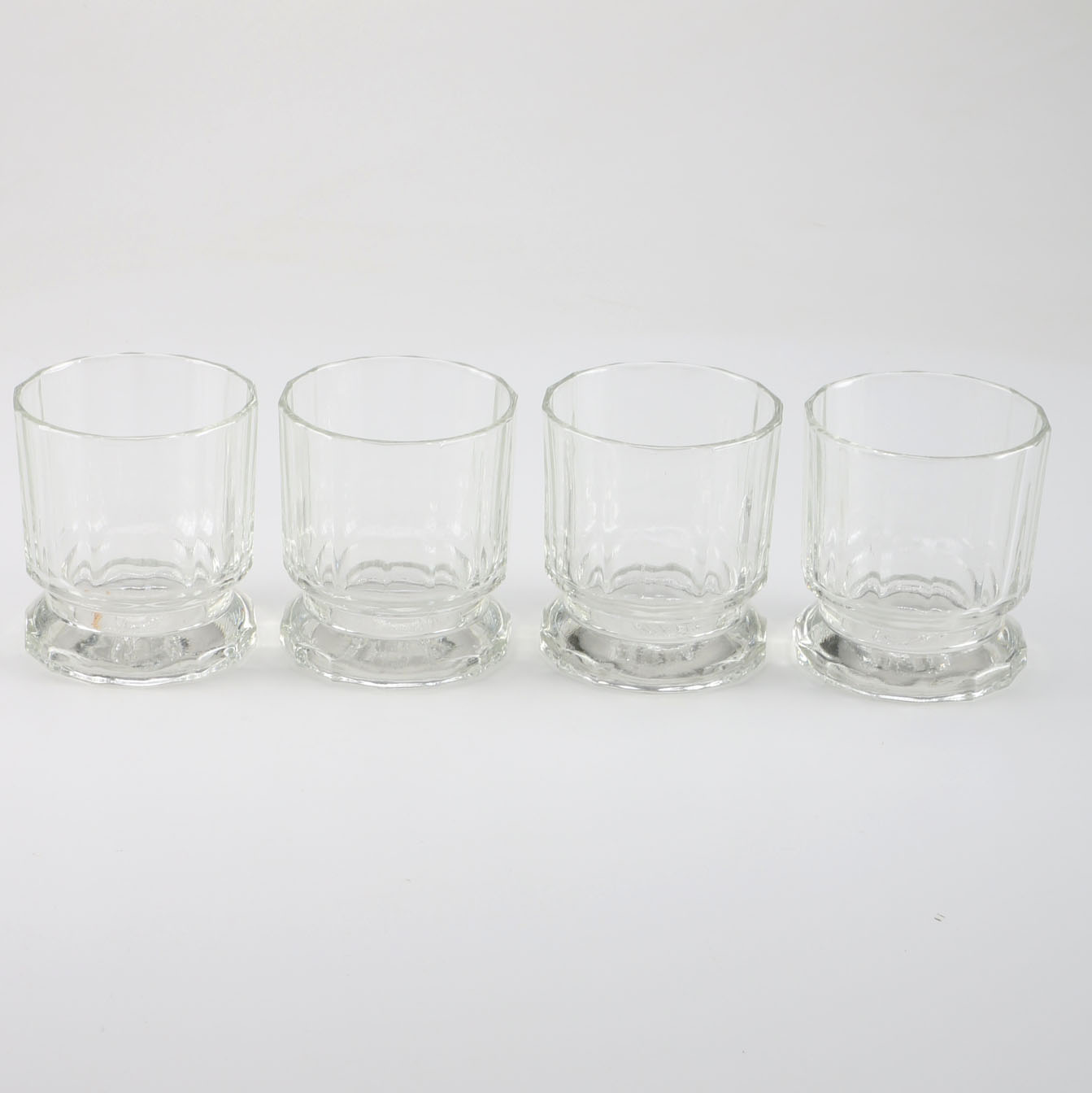 4 American Studio Glass 'Prism' Old Fashion Tumblers 