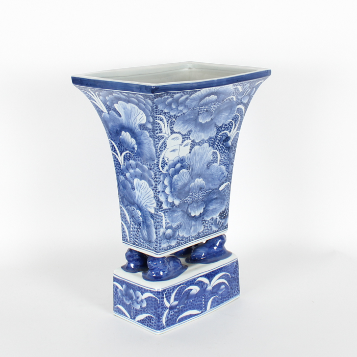 Blue And White Hand Painted Vase | EBTH