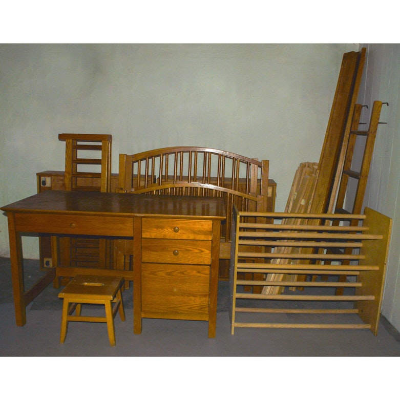 Vermont Tubbs Bunk Bed Set With Desk And Bin Rack Ebth