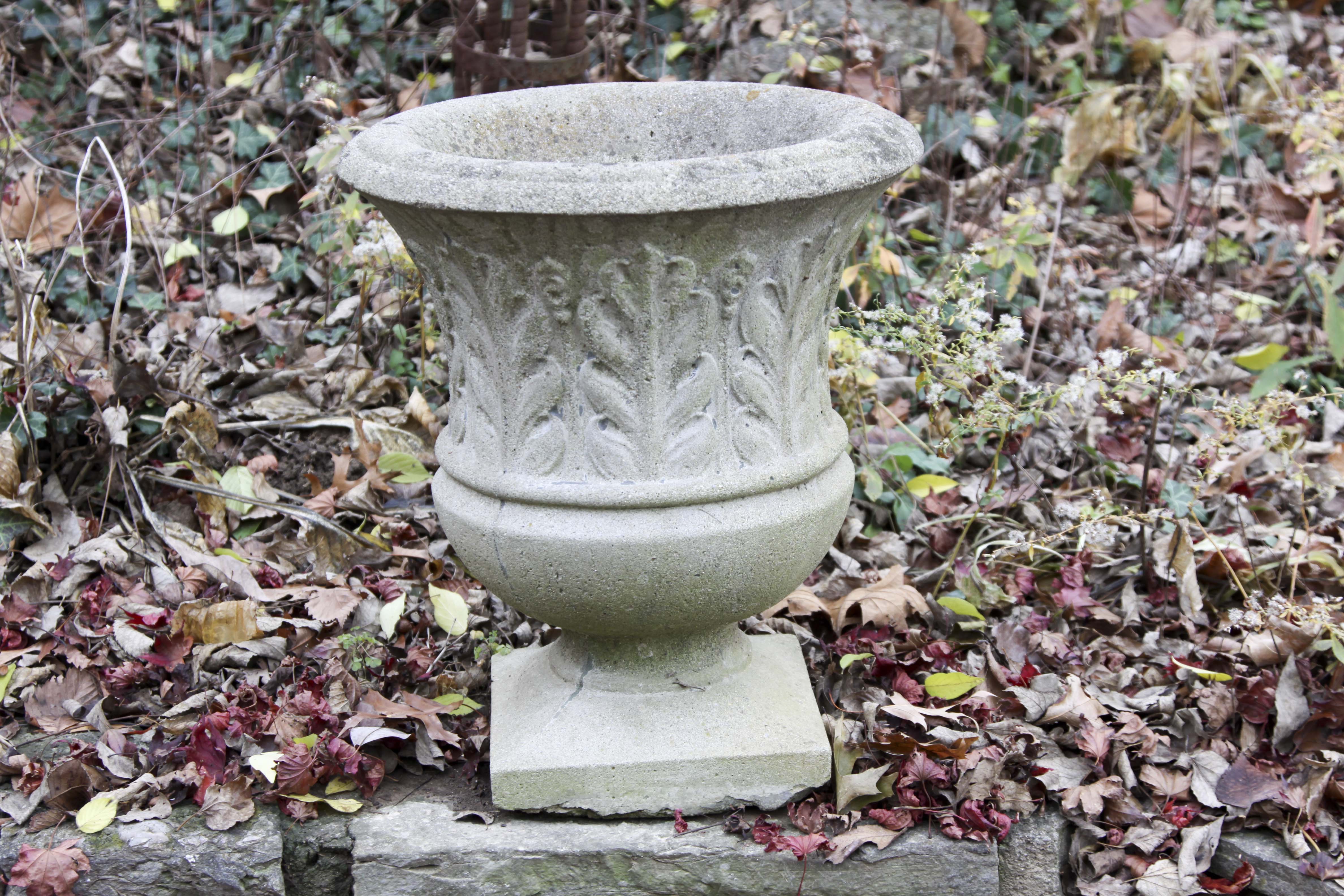 Pair of Pedestal Cement Planters EBTH