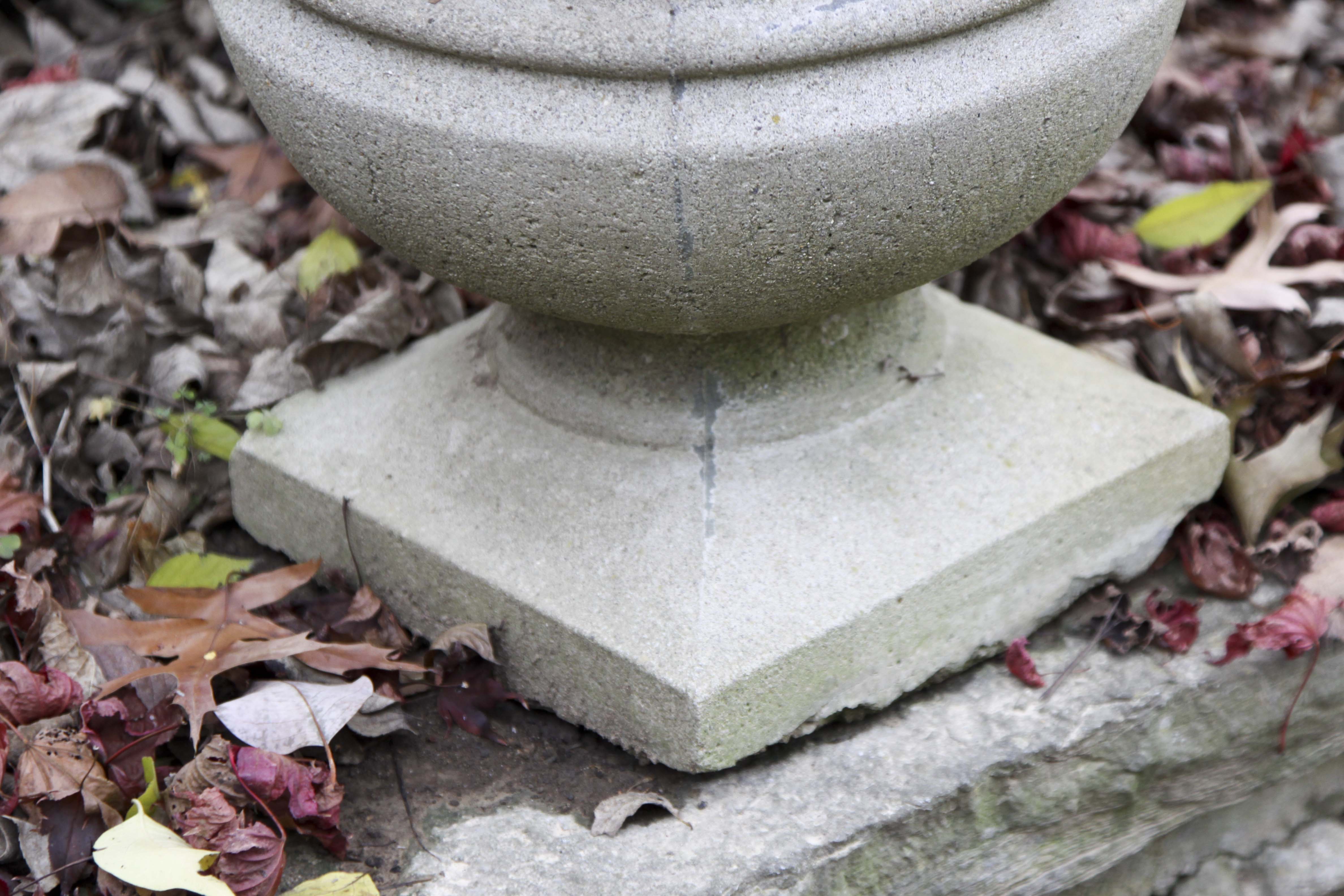 Pair of Pedestal Cement Planters EBTH