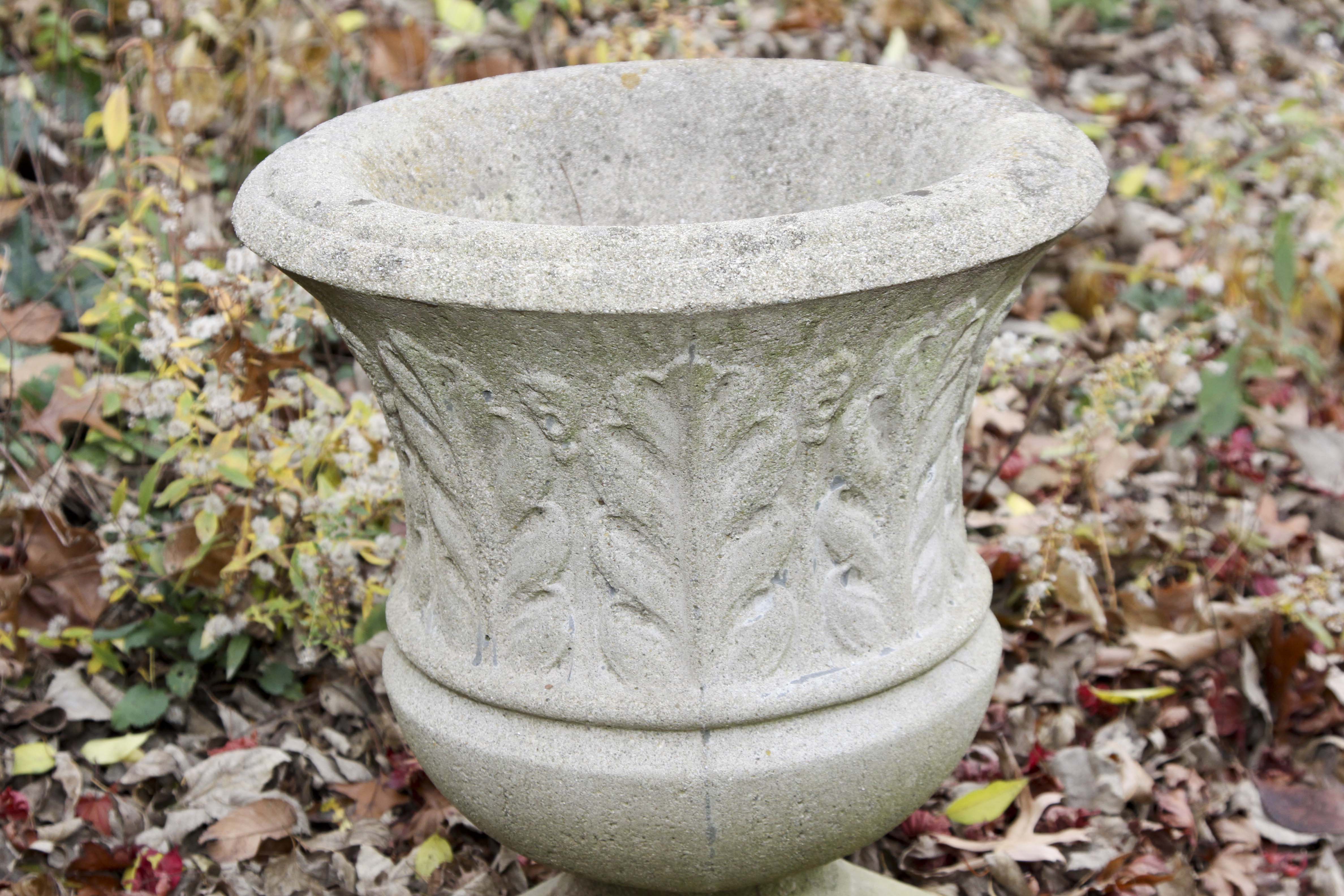 Pair of Pedestal Cement Planters EBTH