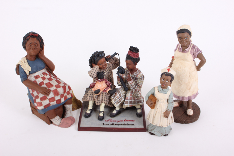 Assortment of African American Figurines featuring Soul Kidz EBTH