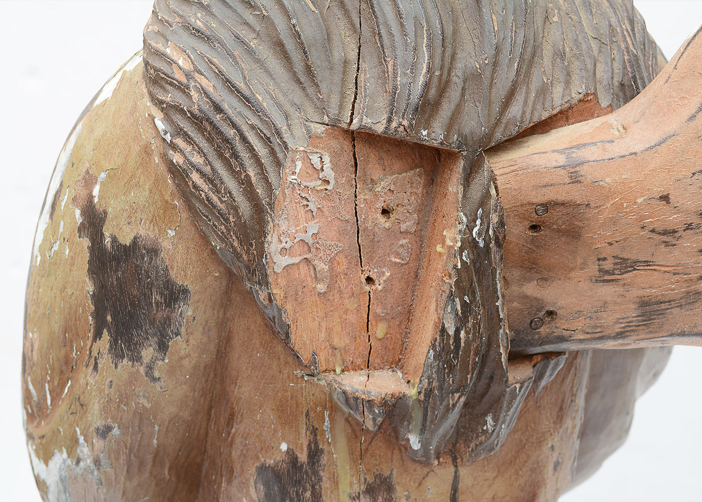 Folk Art Carved Wooden Angel Statue EBTH