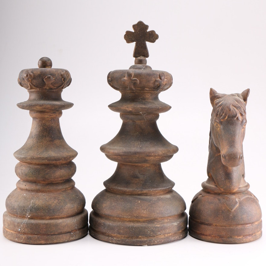 Group of Oversized Decorative Chess Pieces : EBTH