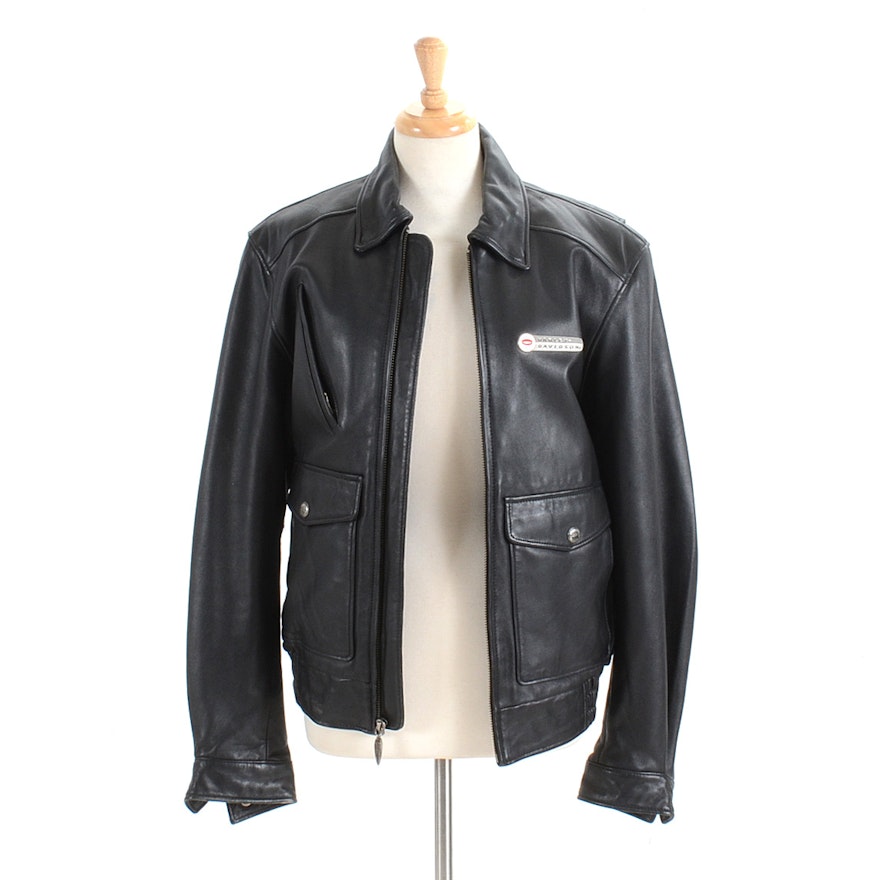 Harley Davidson Black Leather Riding Gear Jacket : EBTH