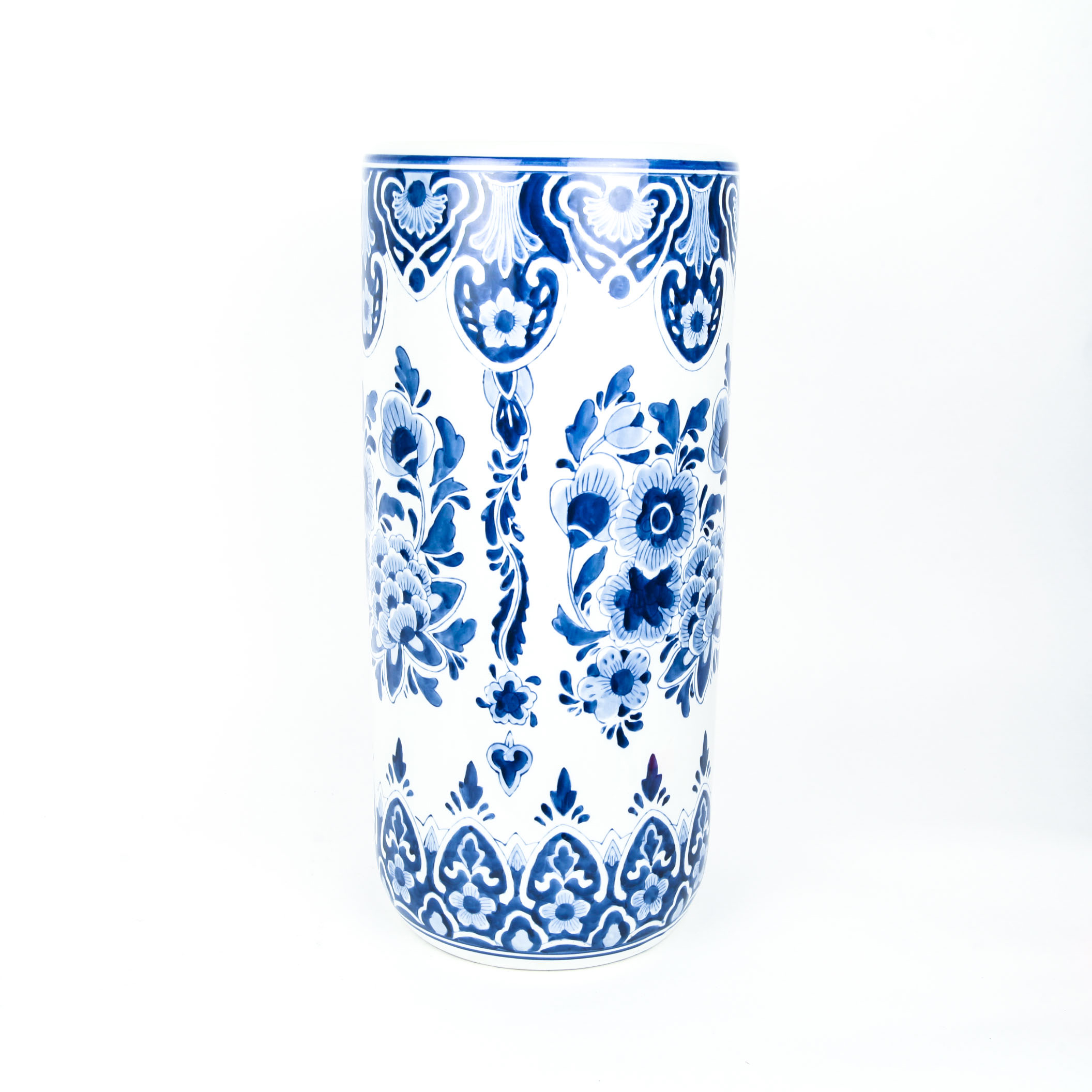 Chinese Inspired Blue and White Ceramic Umbrella Stand. EBTH