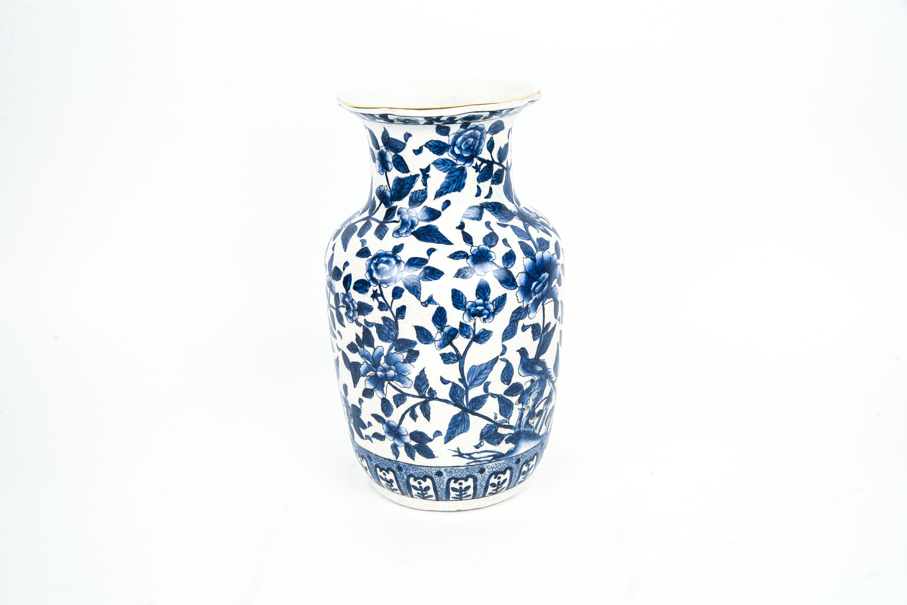 Blue and White Hand Painted Porcelain Vase EBTH