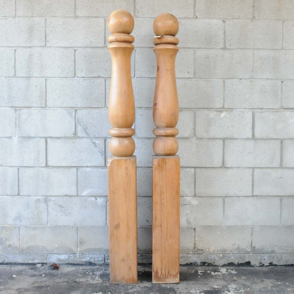 Two Wooden Bed Posts EBTH