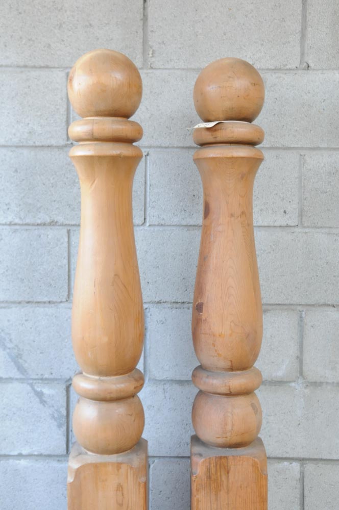 Two Wooden Bed Posts EBTH