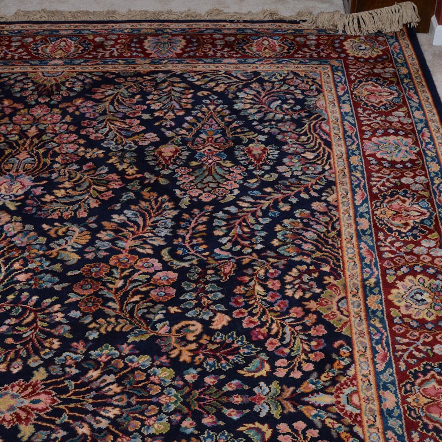 Karastan "Navy Sarouk" Wool Area Rug : EBTH