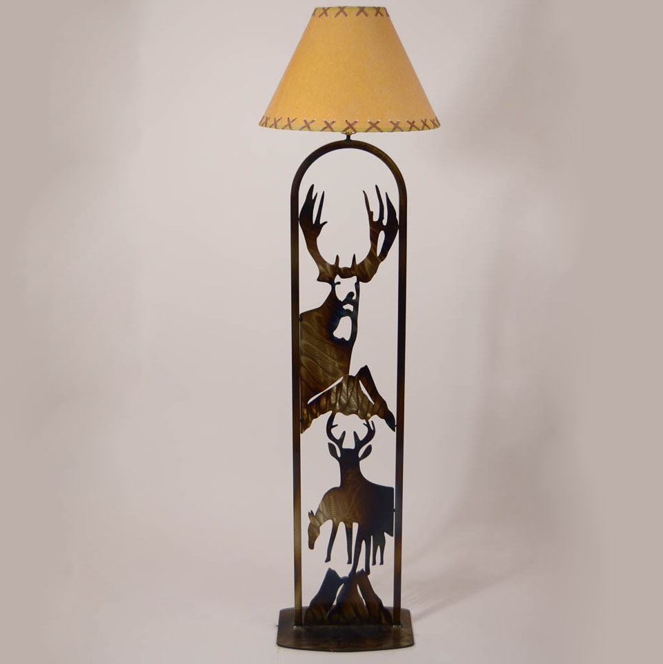 Rustic Cabin Style Laser Cut Metal Floor Lamp Ebth