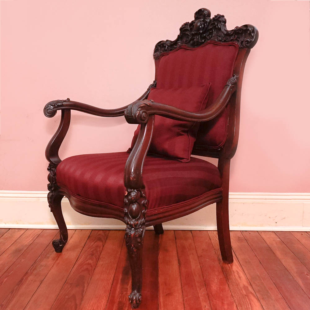 Antique Mahogany French Style Armchair EBTH