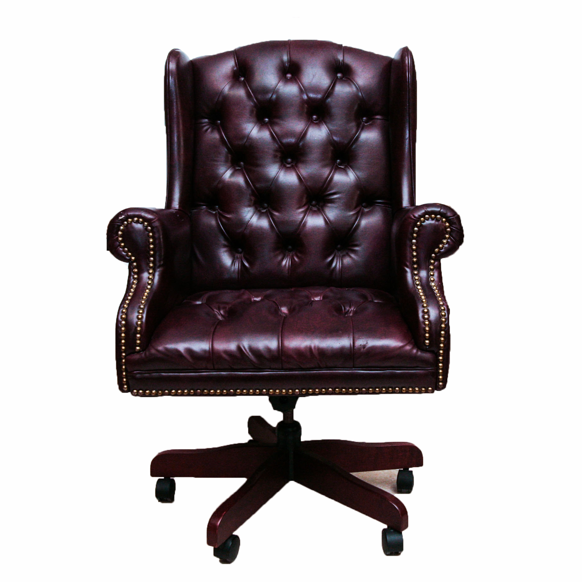 Faux Leather Wingback Office Chair EBTH   IMG 7638 