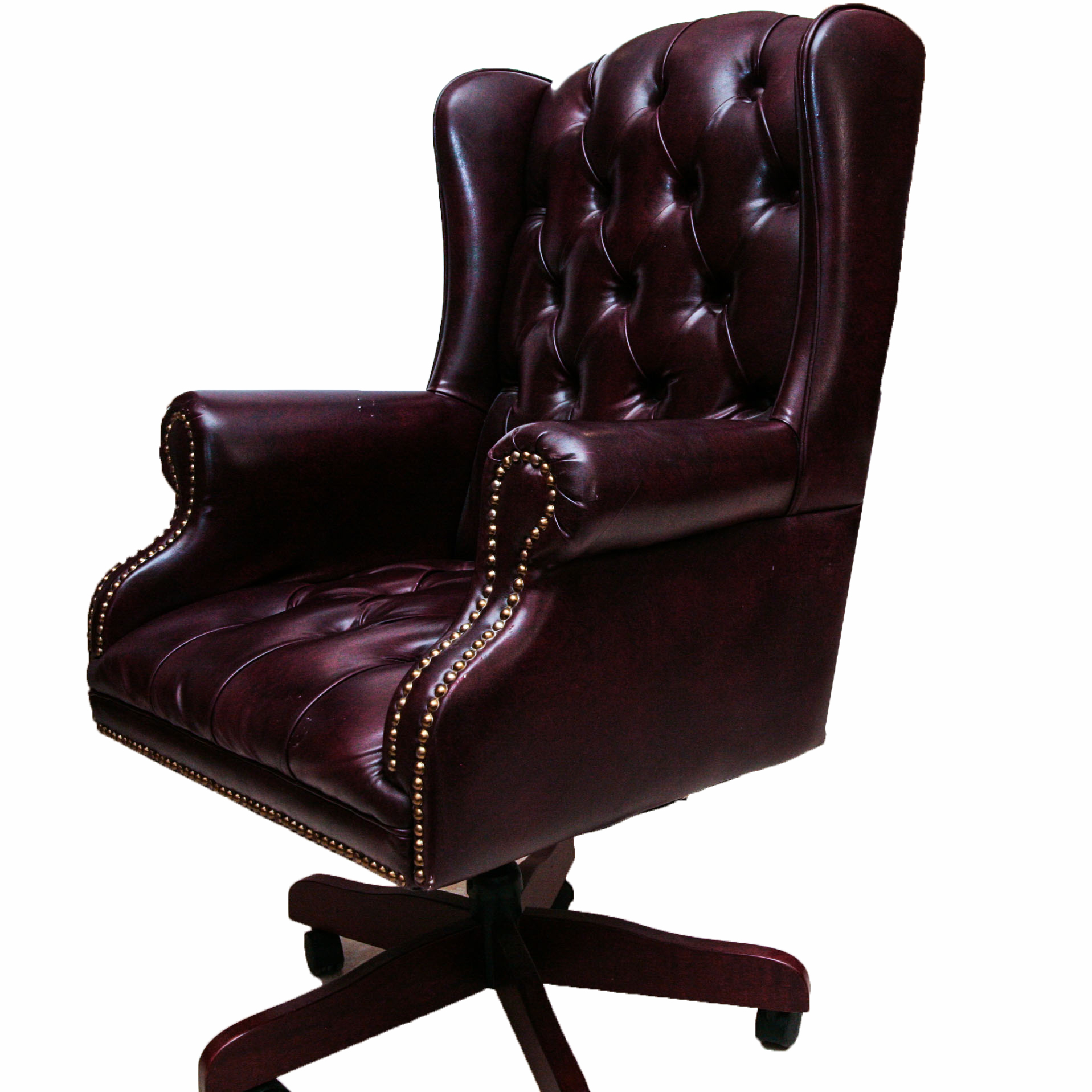 Faux Leather Wingback Office Chair EBTH   IMG 7642 