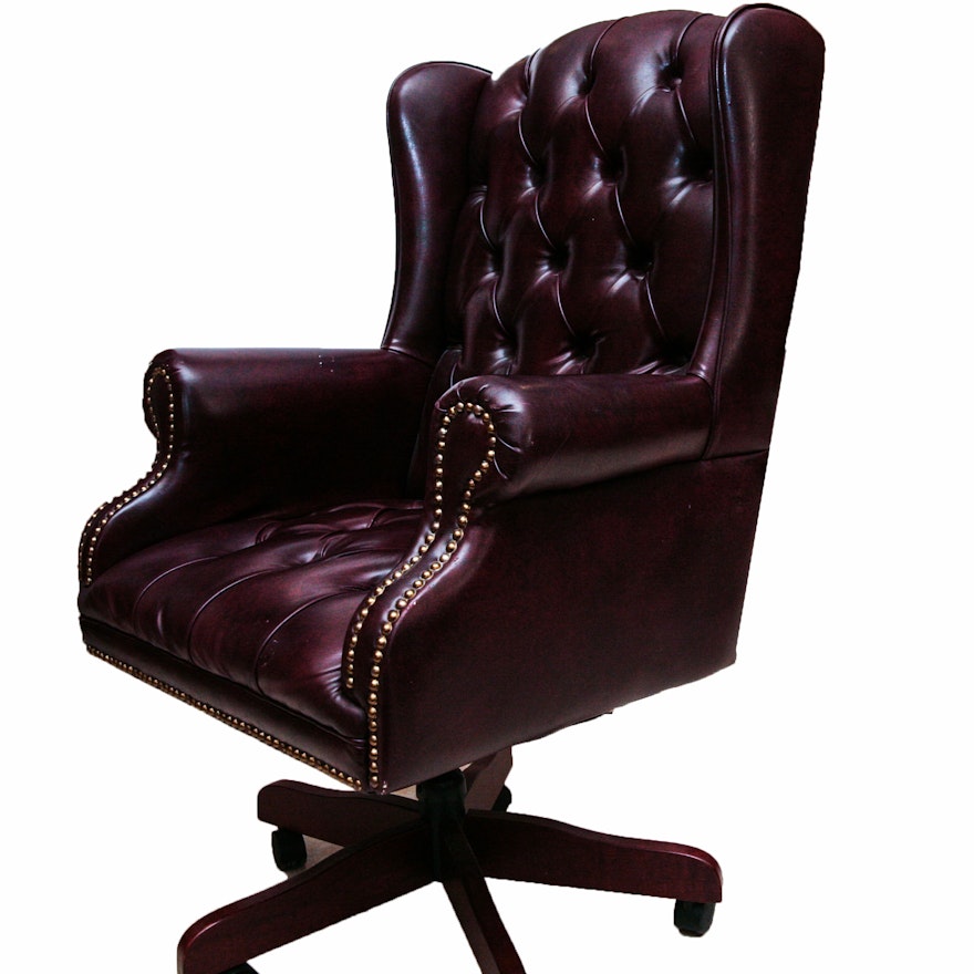 Faux Leather Wingback Office Chair | EBTH