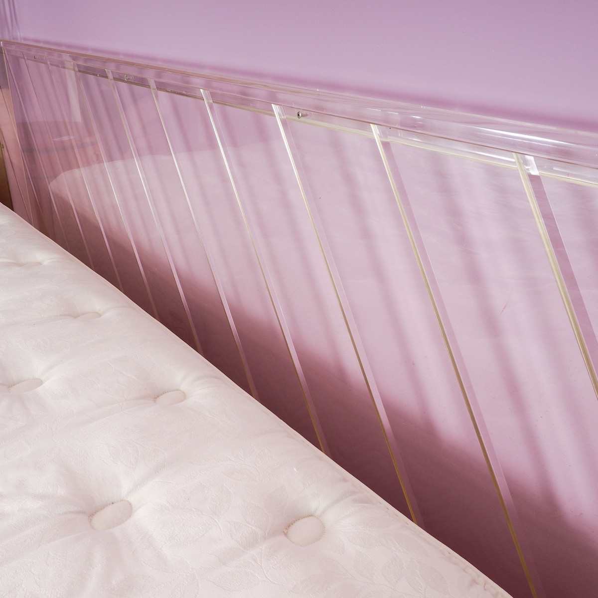 King Size Acrylic Canopy Bed Frame with GoldTone Accents EBTH