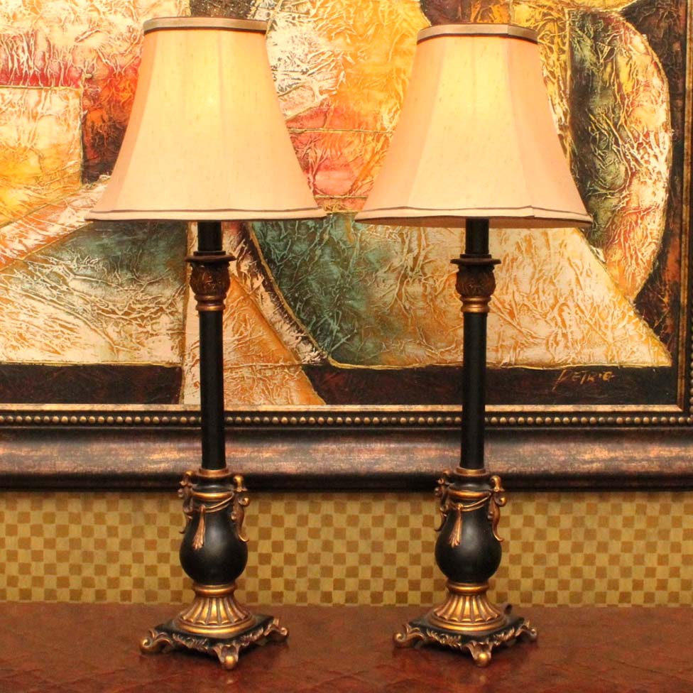 black and gold buffet lamps