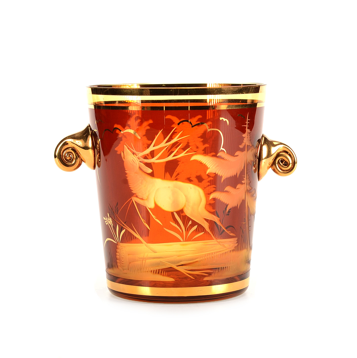 Vintage Etched Glass Ice Bucket EBTH