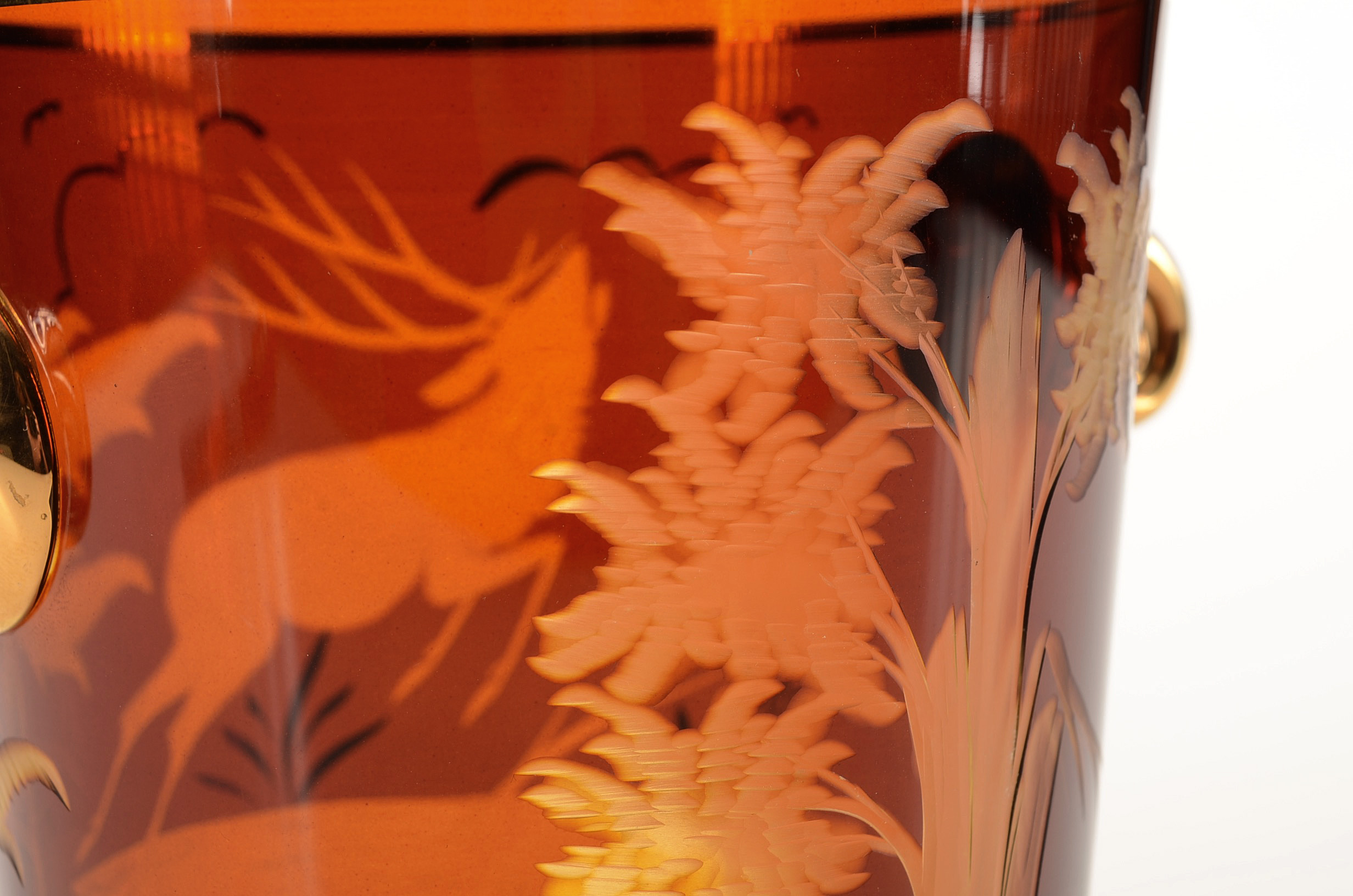 Vintage Etched Glass Ice Bucket EBTH