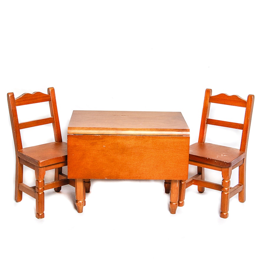 American Girl Doll Molly's Drop-Leaf Wooden Table and ...