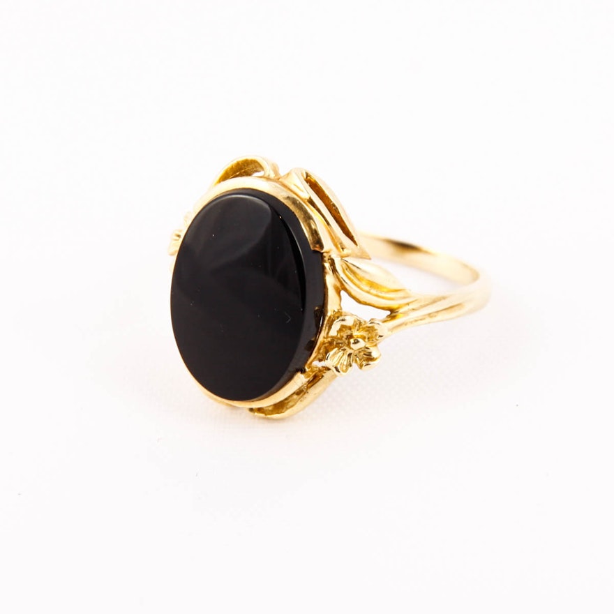 Women S 14k Yellow Gold And Black Onyx Ring Ebth Women S 14k Yellow Gold And Black Onyx Ring Ebth