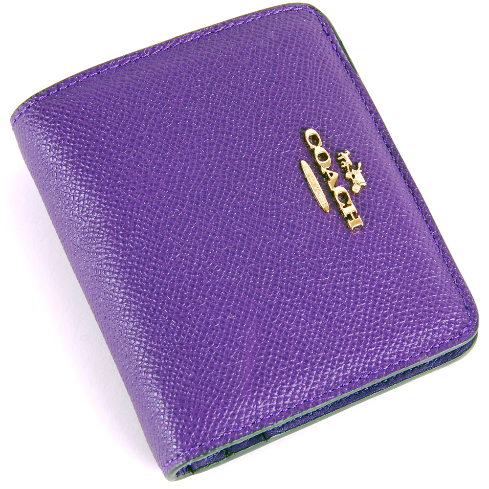 purple coach wallet