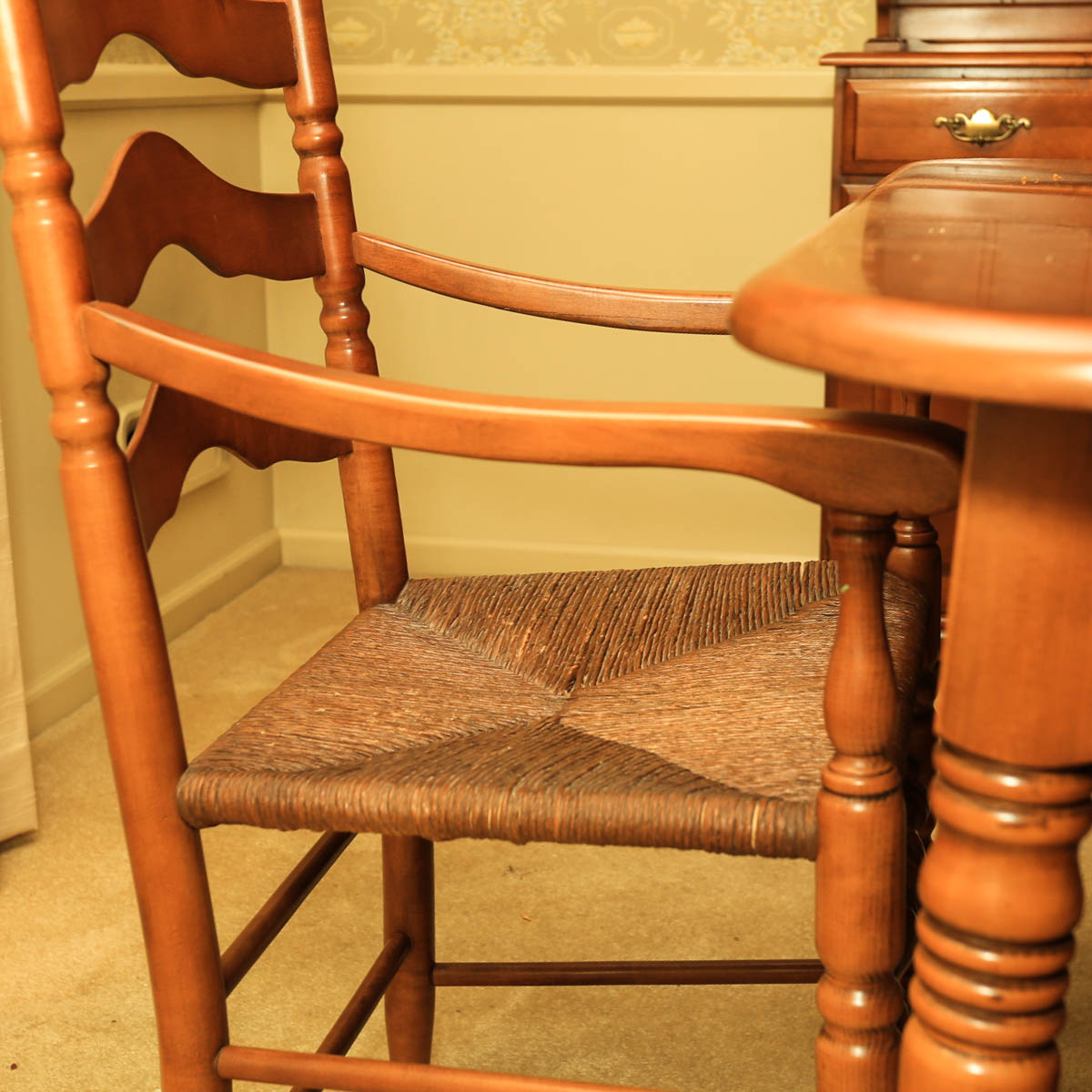 County Style Maple Dining Table With Six Chairs EBTH