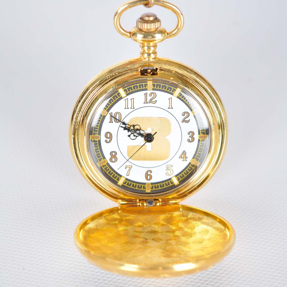 Gold Tone Dale Earnhardt 3 Costume Pocket Watch EBTH
