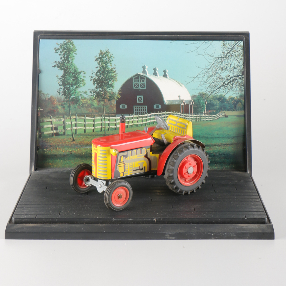 1970s Zetor Tin Litho Toy Tractor with Display Case EBTH
