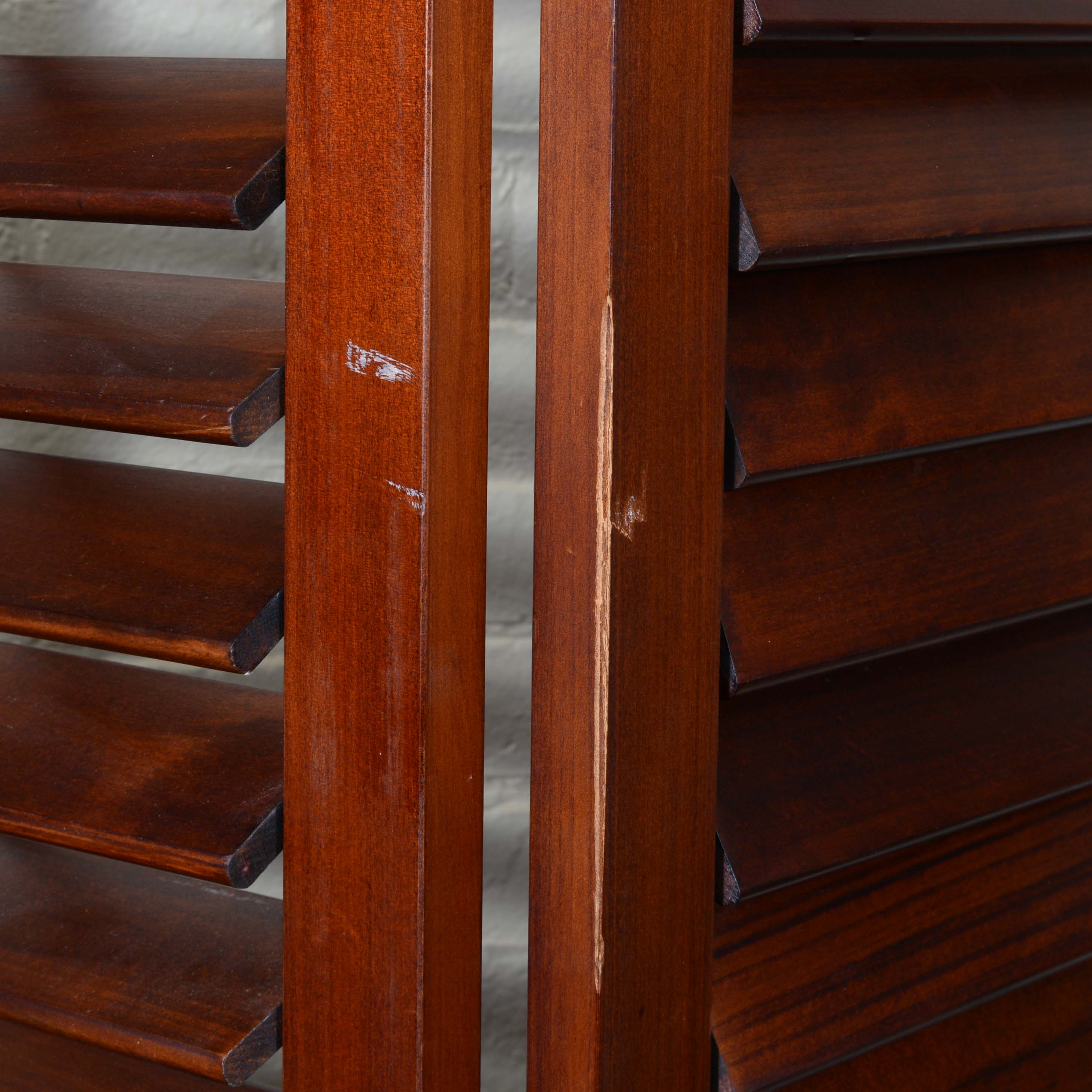 Two Wood Shutter Room Divider Screens EBTH