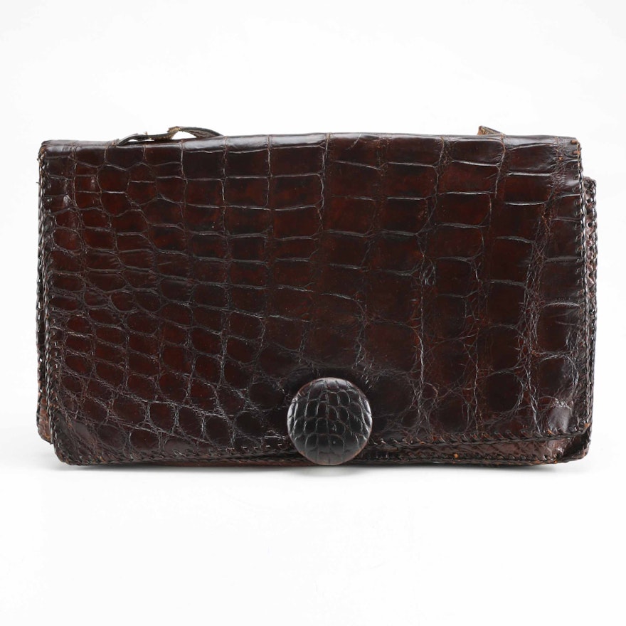 Vintage Alligator Clutch Purse Ebth Vintage Alligator Clutch Purse