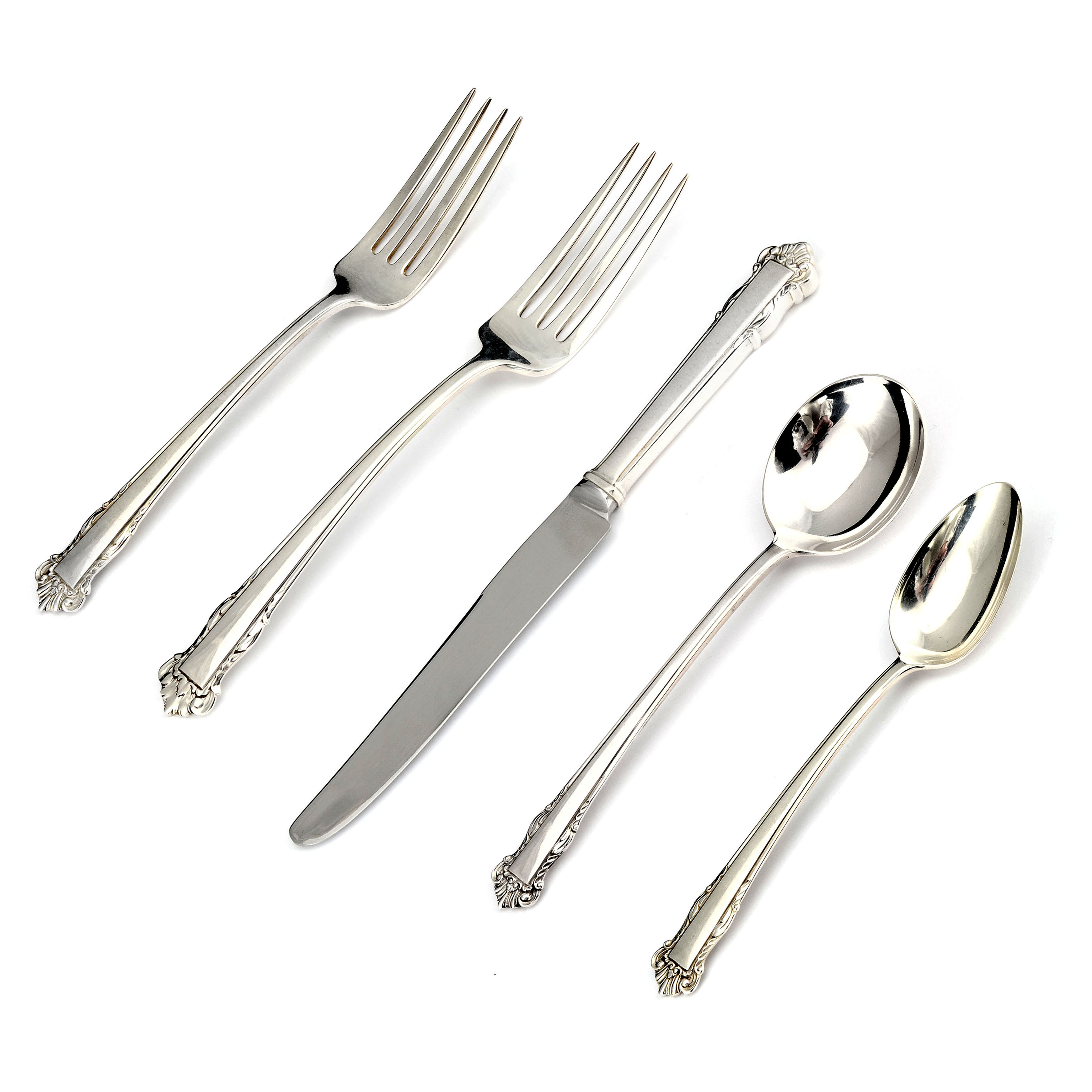 Sterling Silver Flatware Lunt English Shell Salad Fork