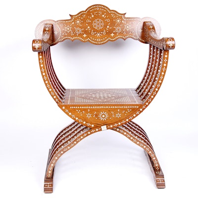 Savonarola Chair with Bone Inlay