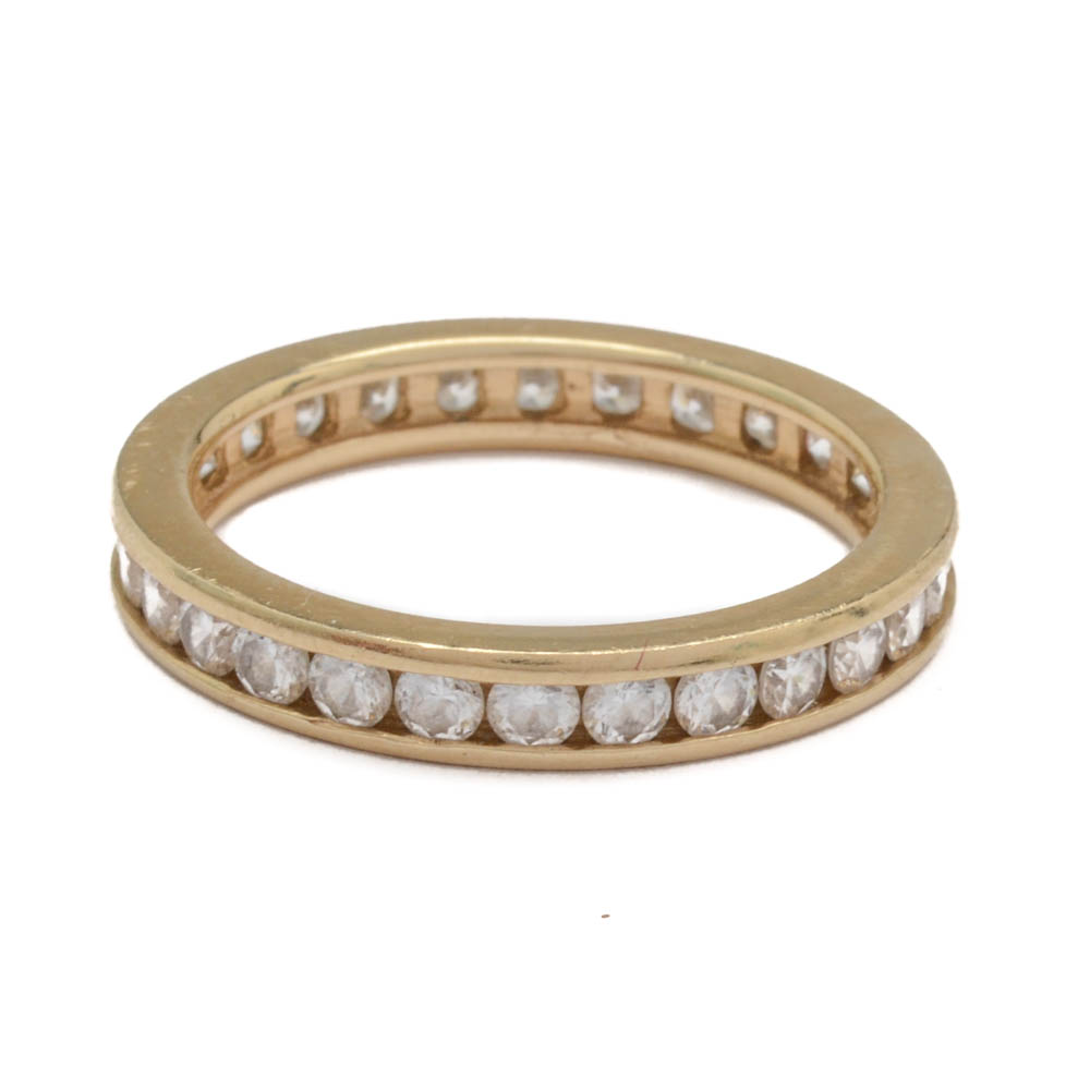 14K Yellow Gold and Cubic Zirconium Eternity Band EBTH